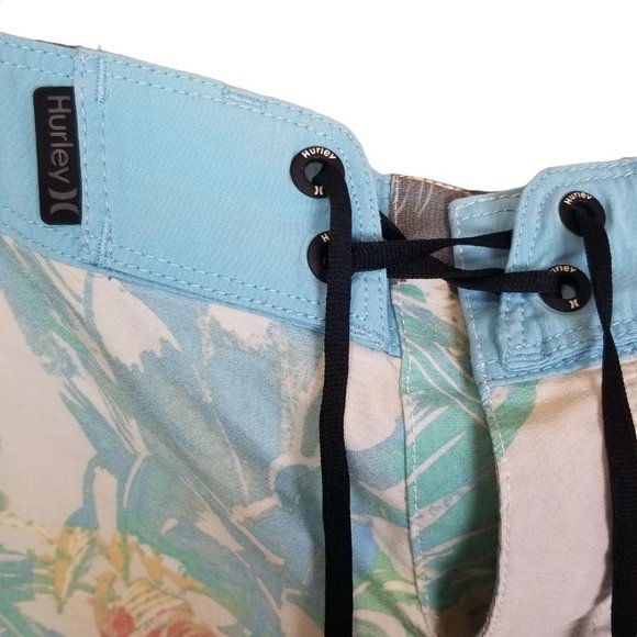 Hurley Mens 40 White Toucan Print 18" Board Shorts - Picture 4 of 8